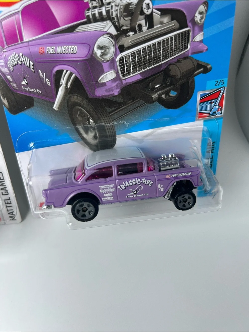 Hot Wheels Chevy Lot of 2x -'55 Chevy Bel Air Gasser Purple & Green Guster NEW